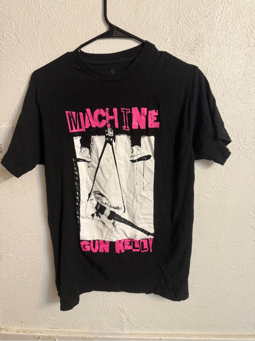 Machine Gun Kelly Graphic Tee - Black with Pink & White Print